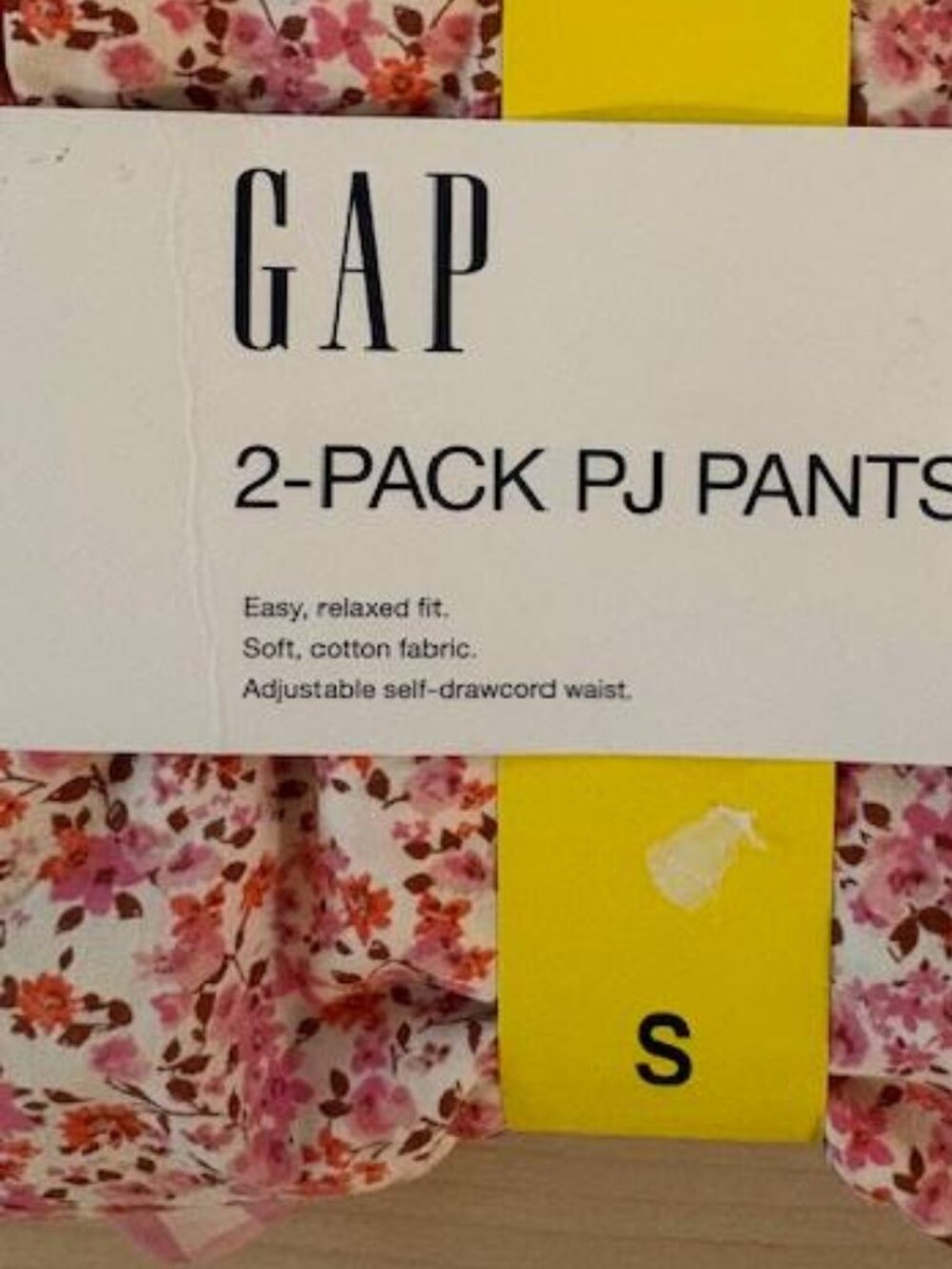 NWT Women's Gap 2 Piece Pajama Pants Size Small Cotton Floral Checks 2 Pair Pink - Picture 8 of 8
